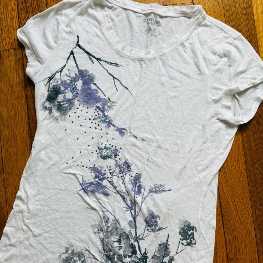 Express white short sleeve T (M)